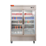 2 Glass Door Commercial Refrigerator 49 Cu.ft Stainless Steel Reach in Upright Merchandiser - Image 2