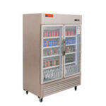 2 Glass Door Commercial Refrigerator 49 Cu.ft Stainless Steel Reach in Upright Merchandiser - Image 3